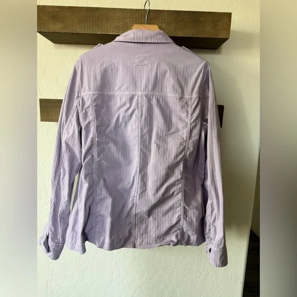 GAP|Pastel Lavender Lilac Button-Front Utility Jacket,Cotton/Canvas size LARGE• - Picture 7 of 14